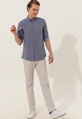 Erkek Lacivert Uzun Kollu Basic Gömlek - 50246368027