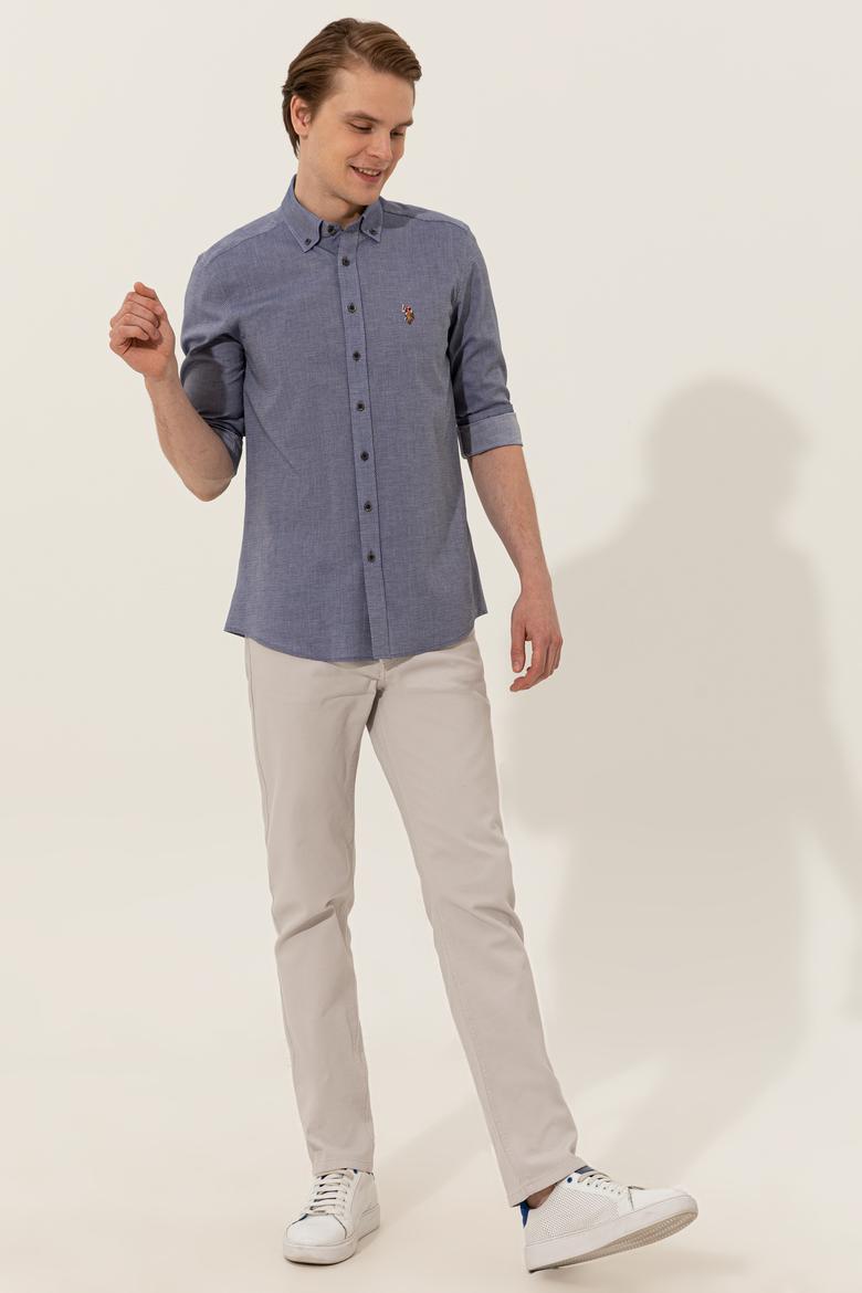 Erkek Lacivert Uzun Kollu Basic Gömlek - 50246368027