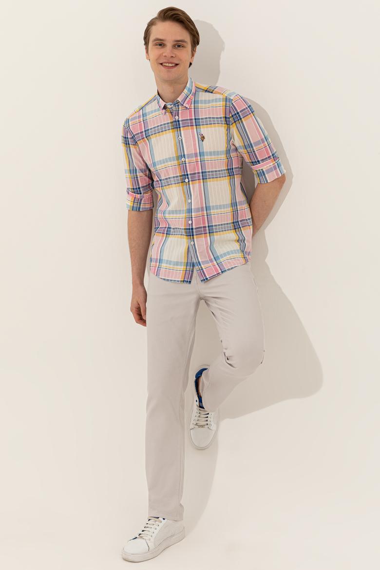 Erkek Açık Gri Kanvas Pantolon - 50246110029