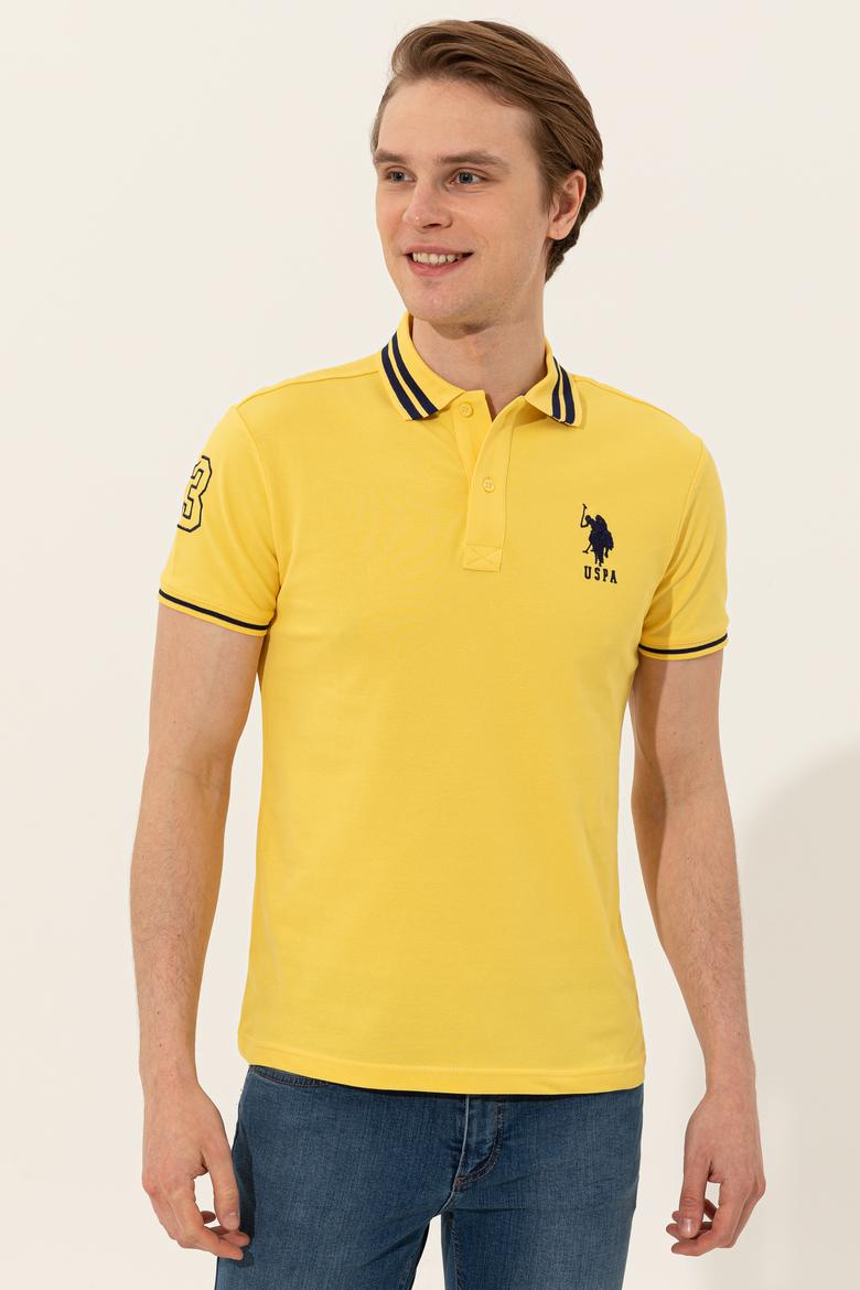 Erkek Açık Sarı Basic Polo Yaka Tişört - 50249145009