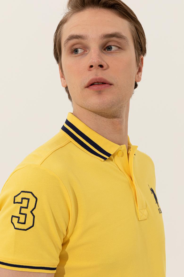 Erkek Açık Sarı Basic Polo Yaka Tişört - 50249145009