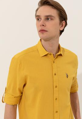 Erkek Safran Uzun Kollu Basic Gömlek - 50246466068