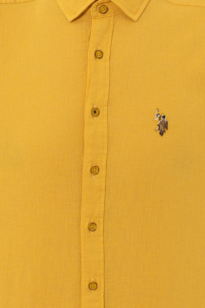 Erkek Safran Uzun Kollu Basic Gömlek - 50246466068