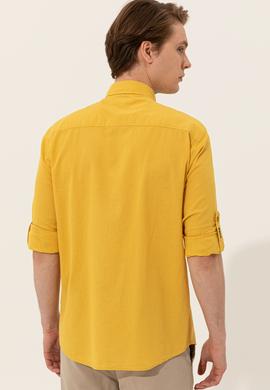 Erkek Safran Uzun Kollu Basic Gömlek - 50246466068