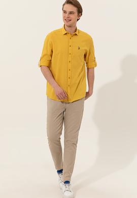 Erkek Safran Uzun Kollu Basic Gömlek - 50246466068
