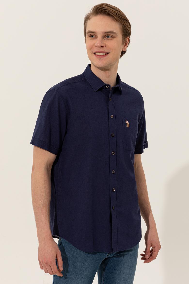 Erkek Lacivert Kısa Kollu Gömlek - 50249523038