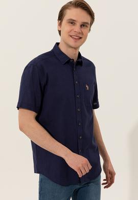Erkek Lacivert Kısa Kollu Gömlek - 50249523038