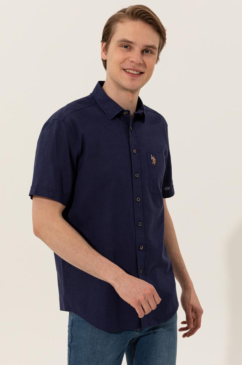 Erkek Lacivert Kısa Kollu Gömlek