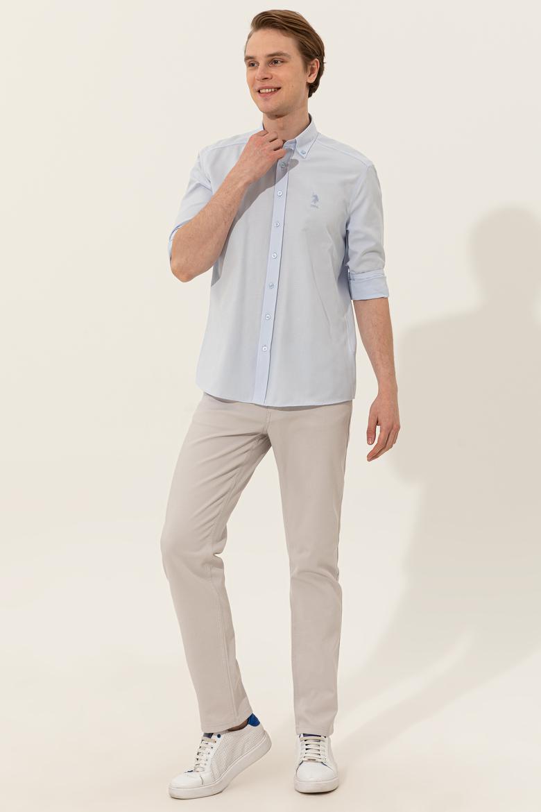 Erkek Açık Mavi Uzun Kollu Basic Gömlek - 50249489006