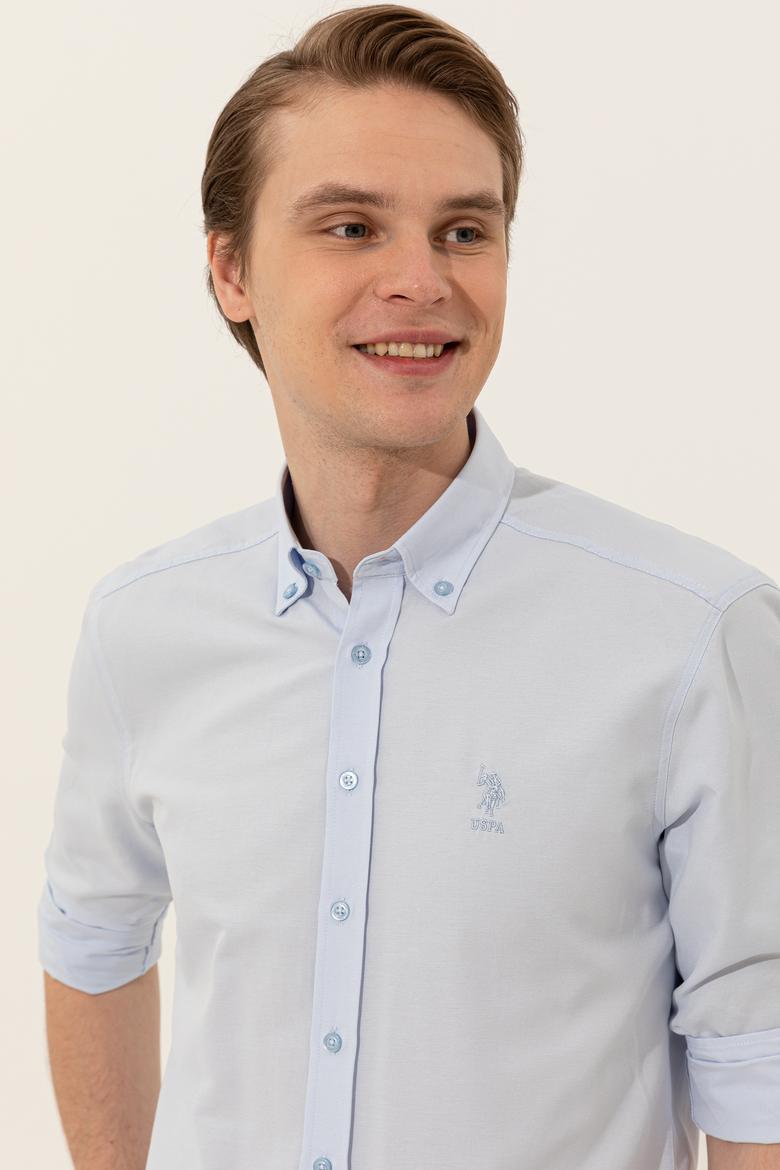 Erkek Açık Mavi Uzun Kollu Basic Gömlek - 50249489006