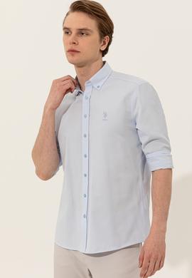 Erkek Açık Mavi Uzun Kollu Basic Gömlek - 50249489006
