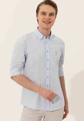 Erkek Açık Mavi Uzun Kollu Basic Gömlek - 50249489006