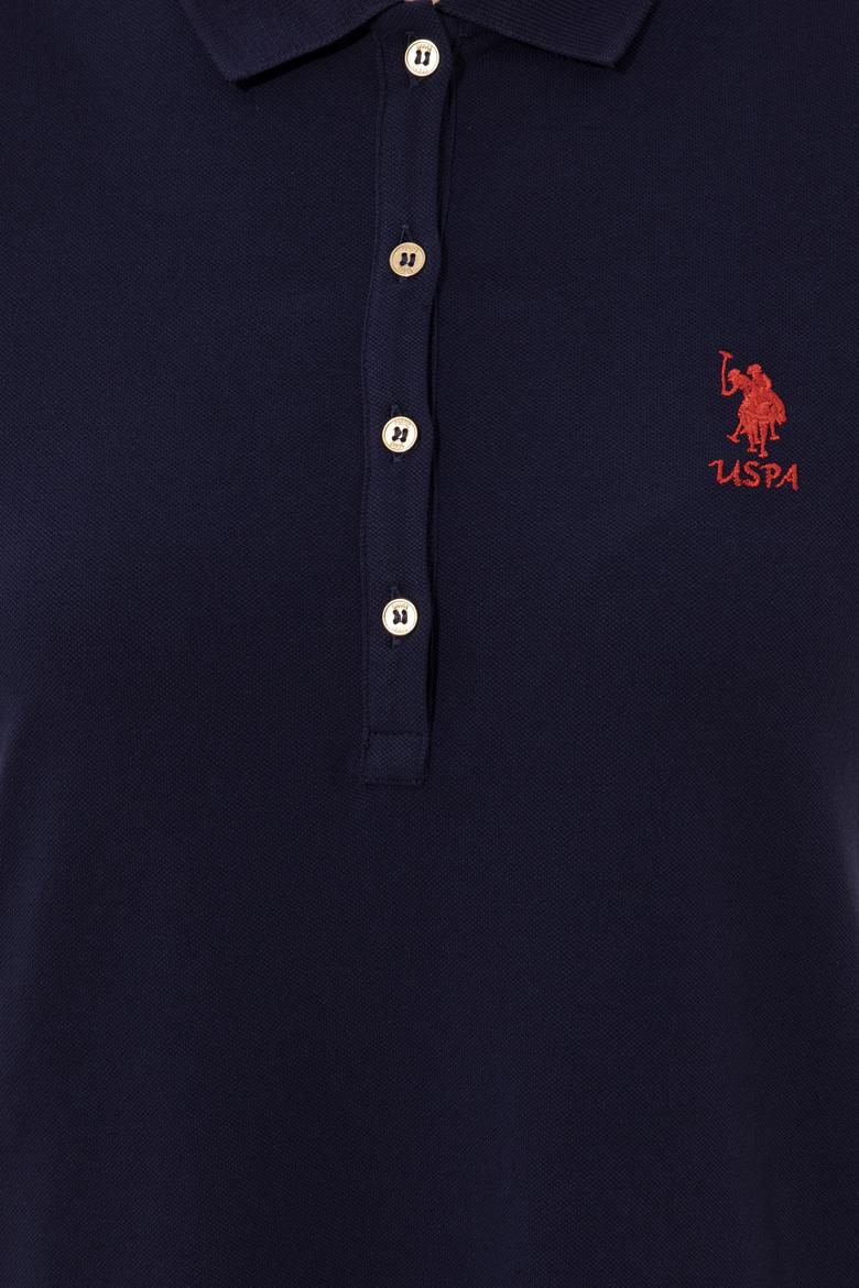 Kadın Lacivert Polo Yaka Örme Elbise - 50246319020