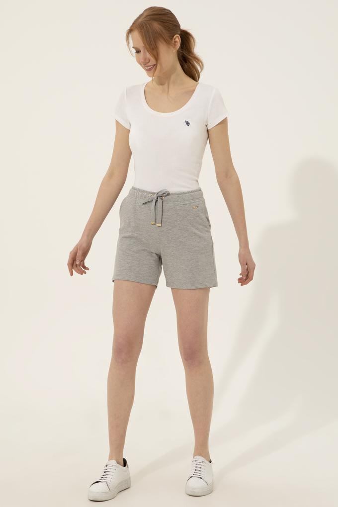 Kadın Gri Melanj Örme Şort