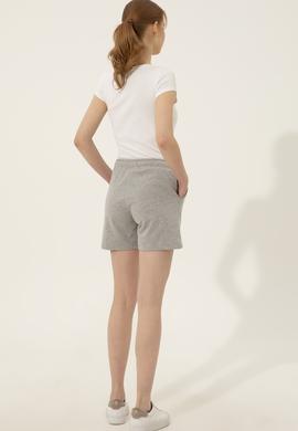 Kadın Gri Melanj Örme Şort - 50253134031