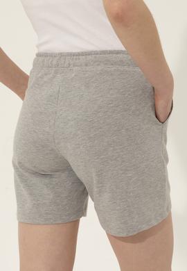 Kadın Gri Melanj Örme Şort - 50253134031