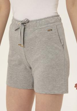 Kadın Gri Melanj Örme Şort - 50253134031