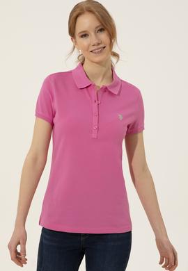 Kadın Pembe Basic Polo Yaka Tişört - 50246272130