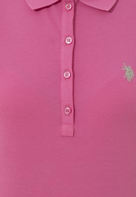 Kadın Pembe Basic Polo Yaka Tişört - 50246272130