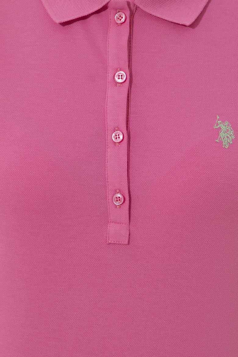 Kadın Pembe Basic Polo Yaka Tişört - 50246272130