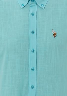 Erkek Turkuaz Kısa Kollu Gömlek - 50246425036