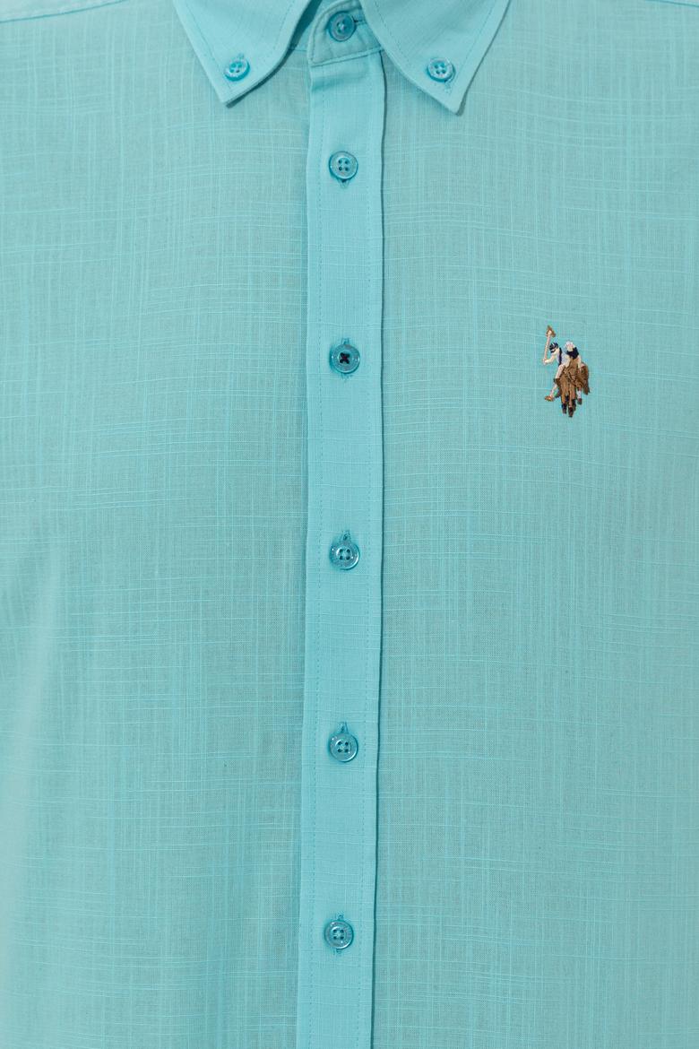 Erkek Turkuaz Kısa Kollu Gömlek - 50246425036