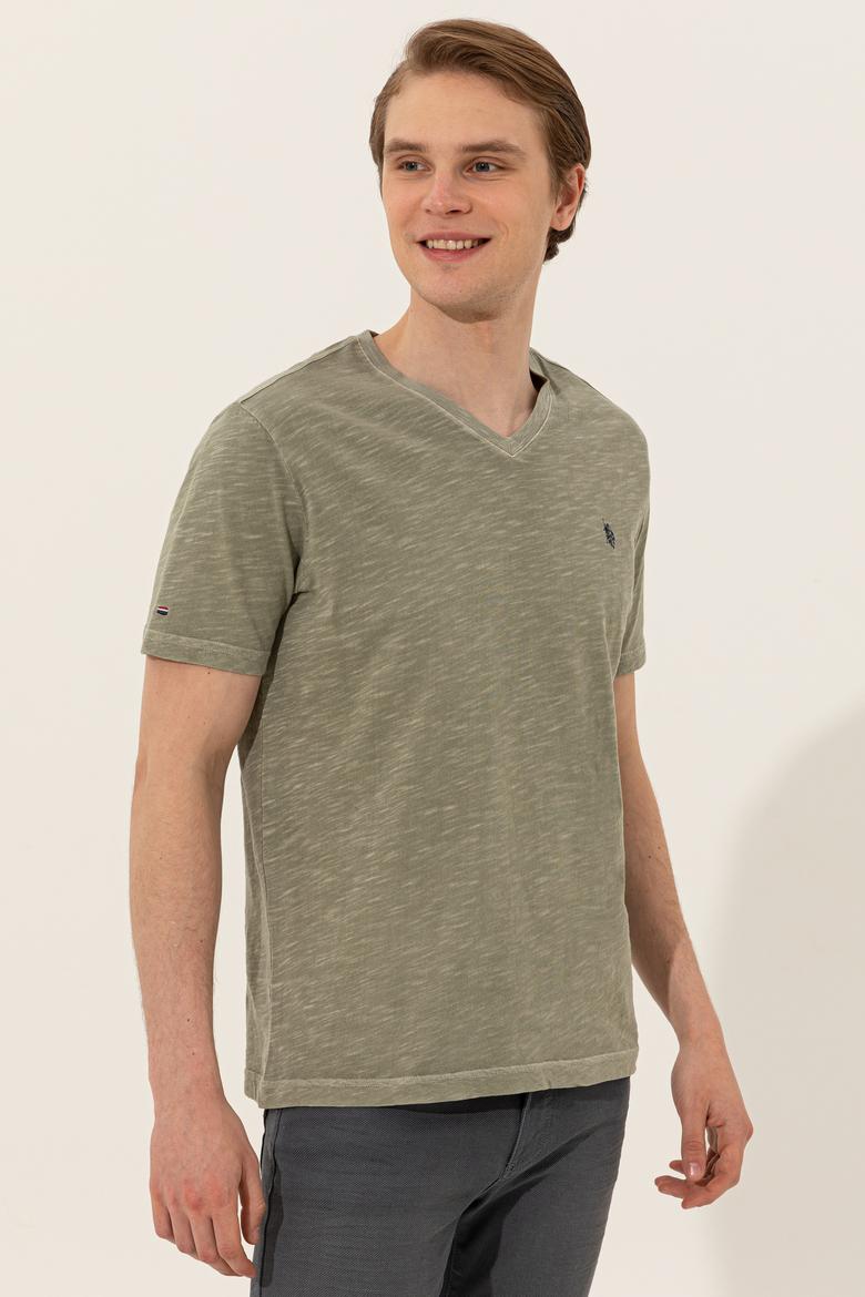 Erkek Koyu Haki Basic Tişört - 50246848098