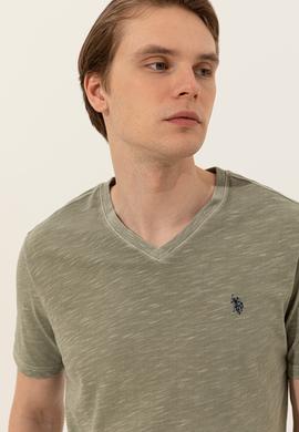 Erkek Koyu Haki Basic Tişört - 50246848098