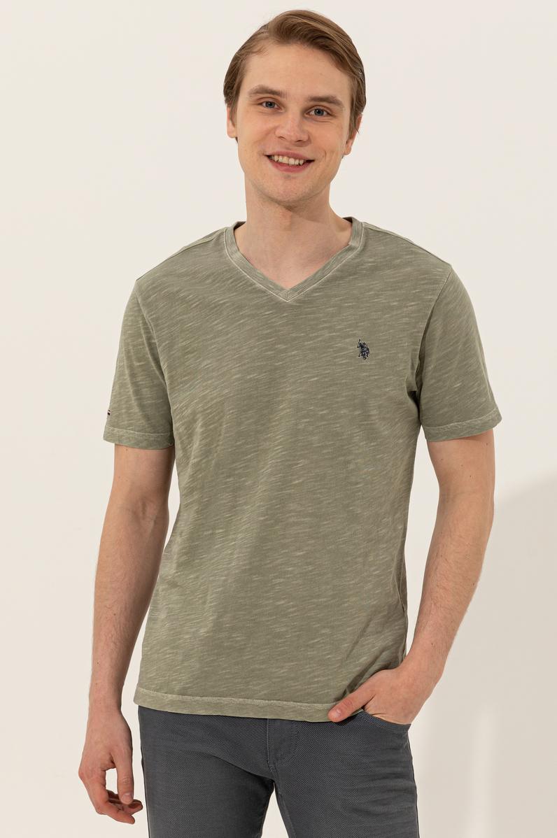 Erkek Koyu Haki Basic Tişört