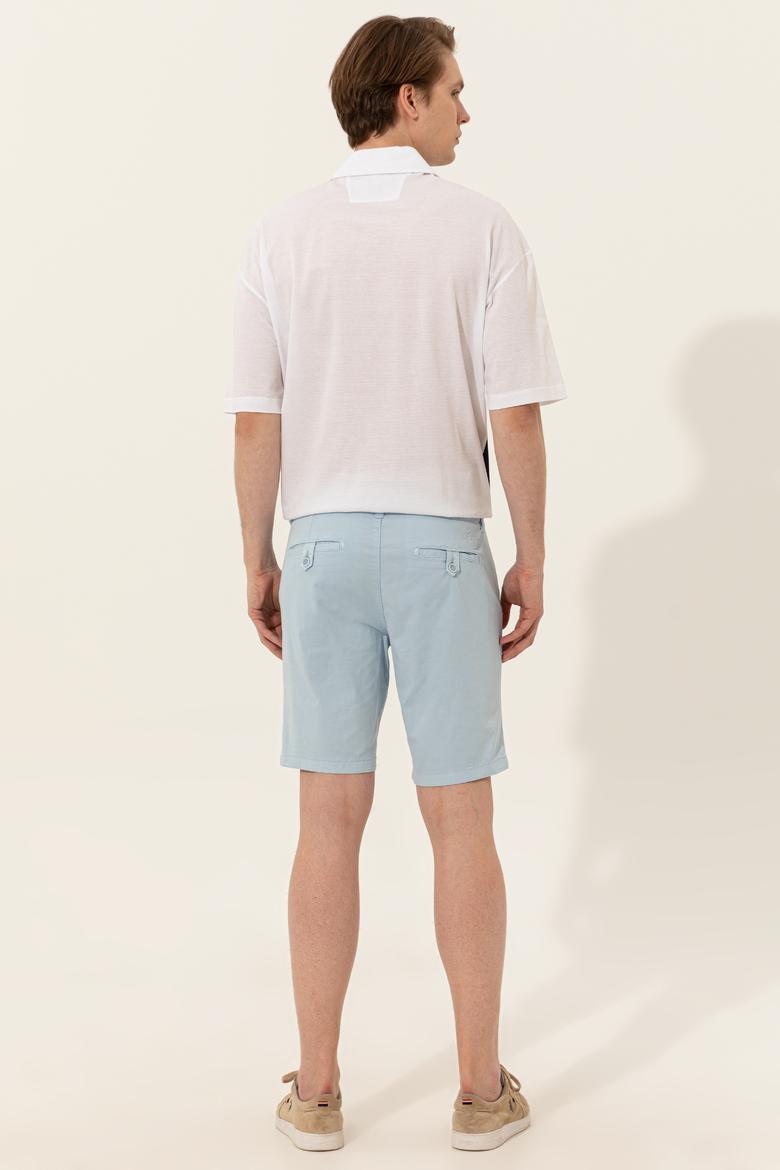 Erkek Açık Mavi Dokuma Şort - 50246116002