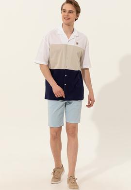 Erkek Açık Mavi Dokuma Şort - 50246116002