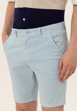 Erkek Açık Mavi Dokuma Şort - 50246116002