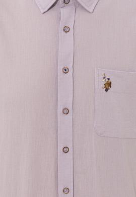 Erkek Lila Kısa Kollu Gömlek - 50249523047