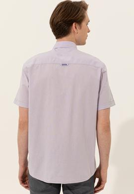 Erkek Lila Kısa Kollu Gömlek - 50249523047
