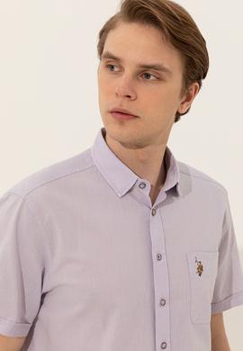 Erkek Lila Kısa Kollu Gömlek - 50249523047