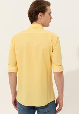 Erkek Açık Sarı Uzun Kollu Basic Gömlek - 50246368082