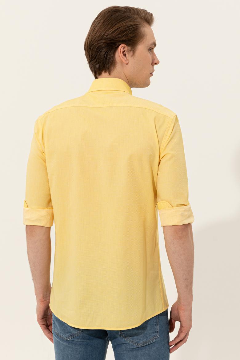 Erkek Açık Sarı Uzun Kollu Basic Gömlek - 50246368082