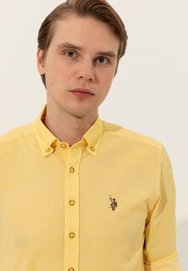 Erkek Açık Sarı Uzun Kollu Basic Gömlek - 50246368082