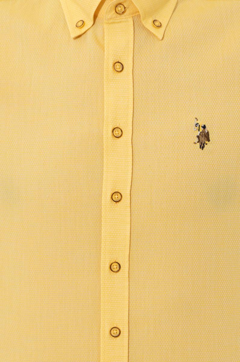 Erkek Açık Sarı Uzun Kollu Basic Gömlek