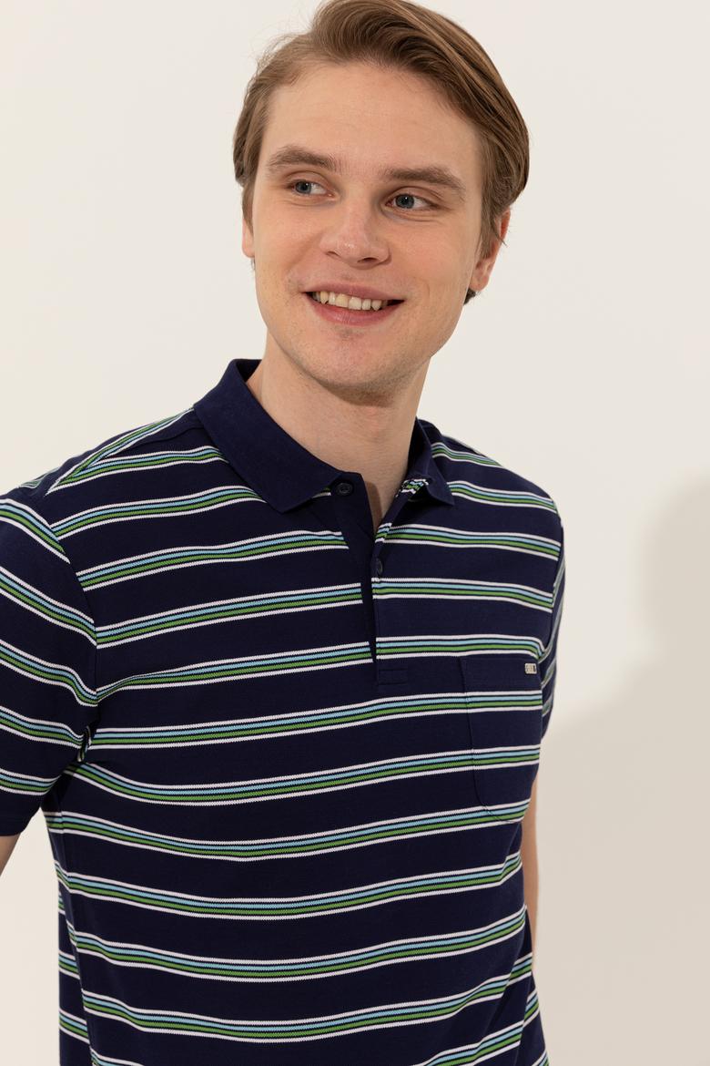 Erkek Lacivert Polo Yaka Tişört - 50249273017