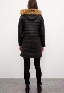 Kadın Siyah Deri Mont Kaban - 50231382001