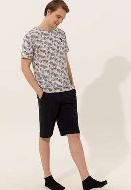 Erkek Krem Melanj Pijama Takımı - 50255892001