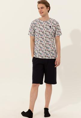 Erkek Krem Melanj Pijama Takımı - 50255892001