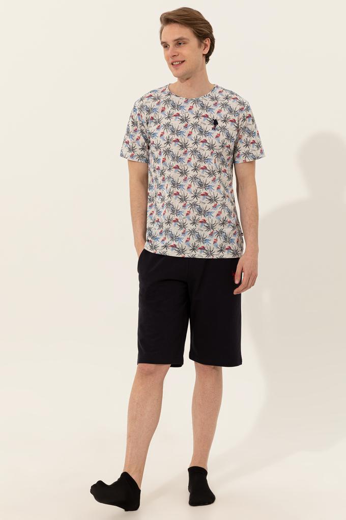 Erkek Krem Melanj Pijama Takımı