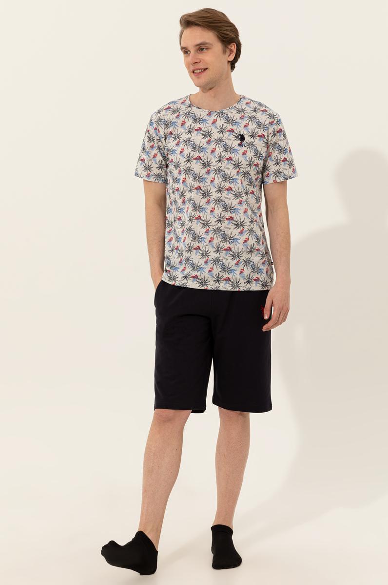 Erkek Krem Melanj Pijama Takımı