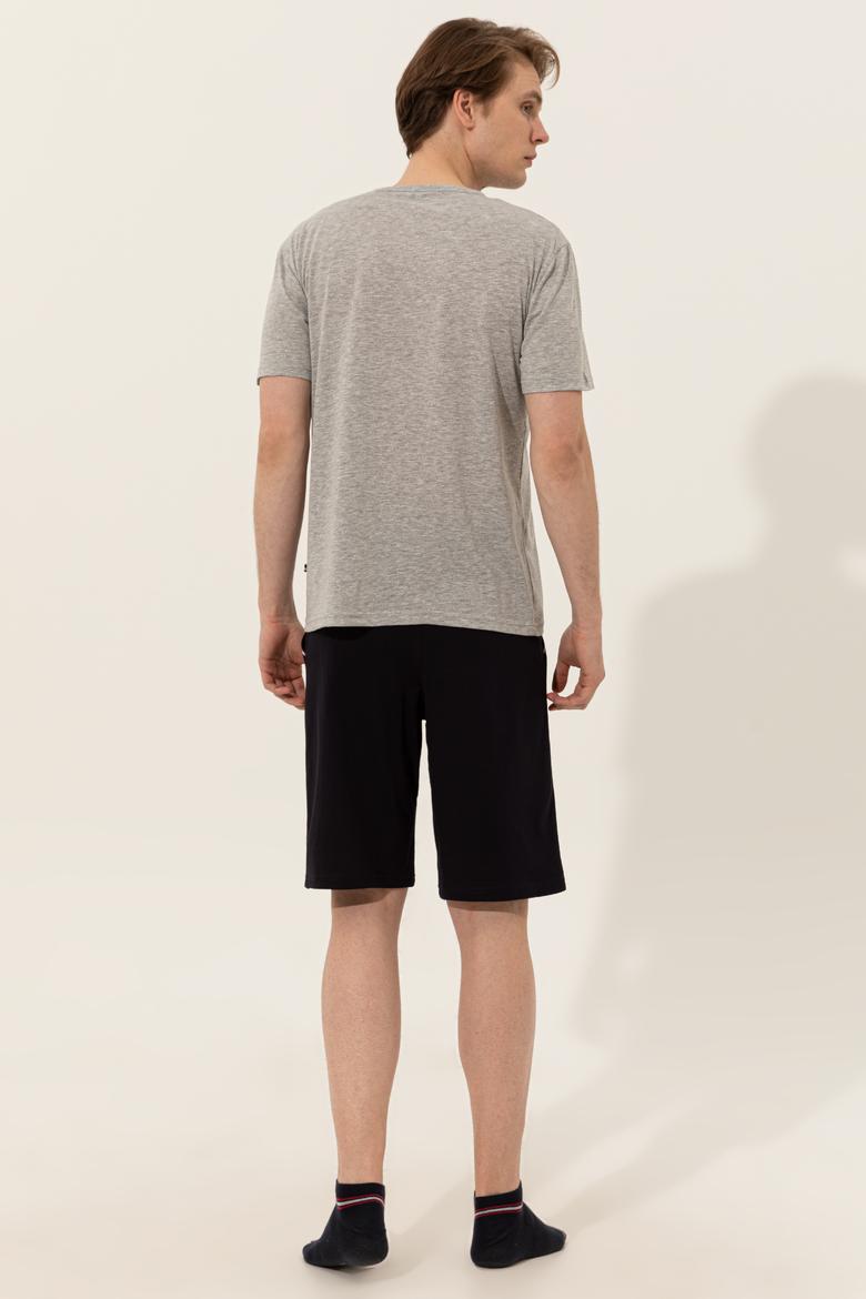 Erkek Gri Melanj Pijama Takımı - 50255893001