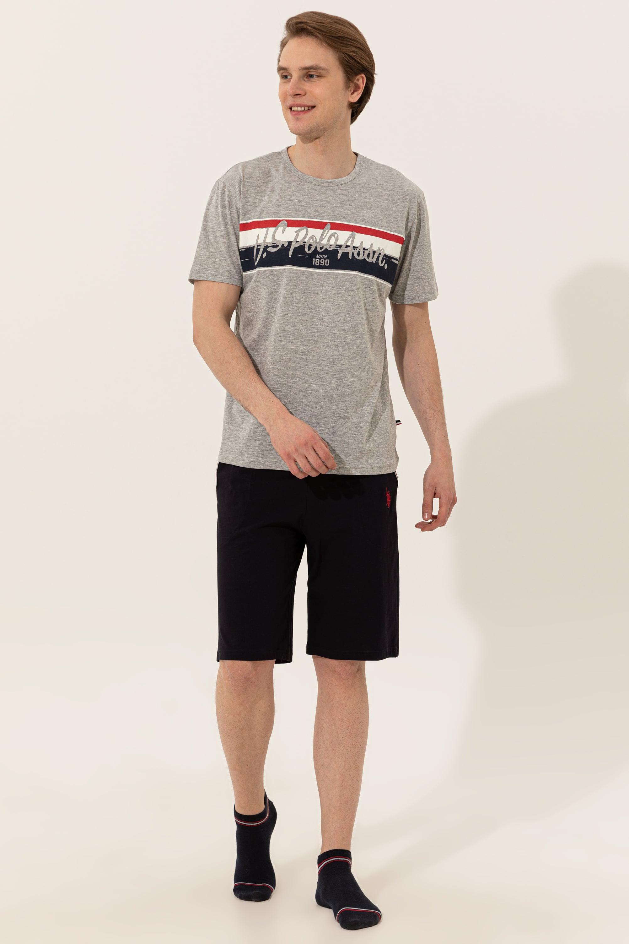 Erkek Gri Melanj Pijama Takımı