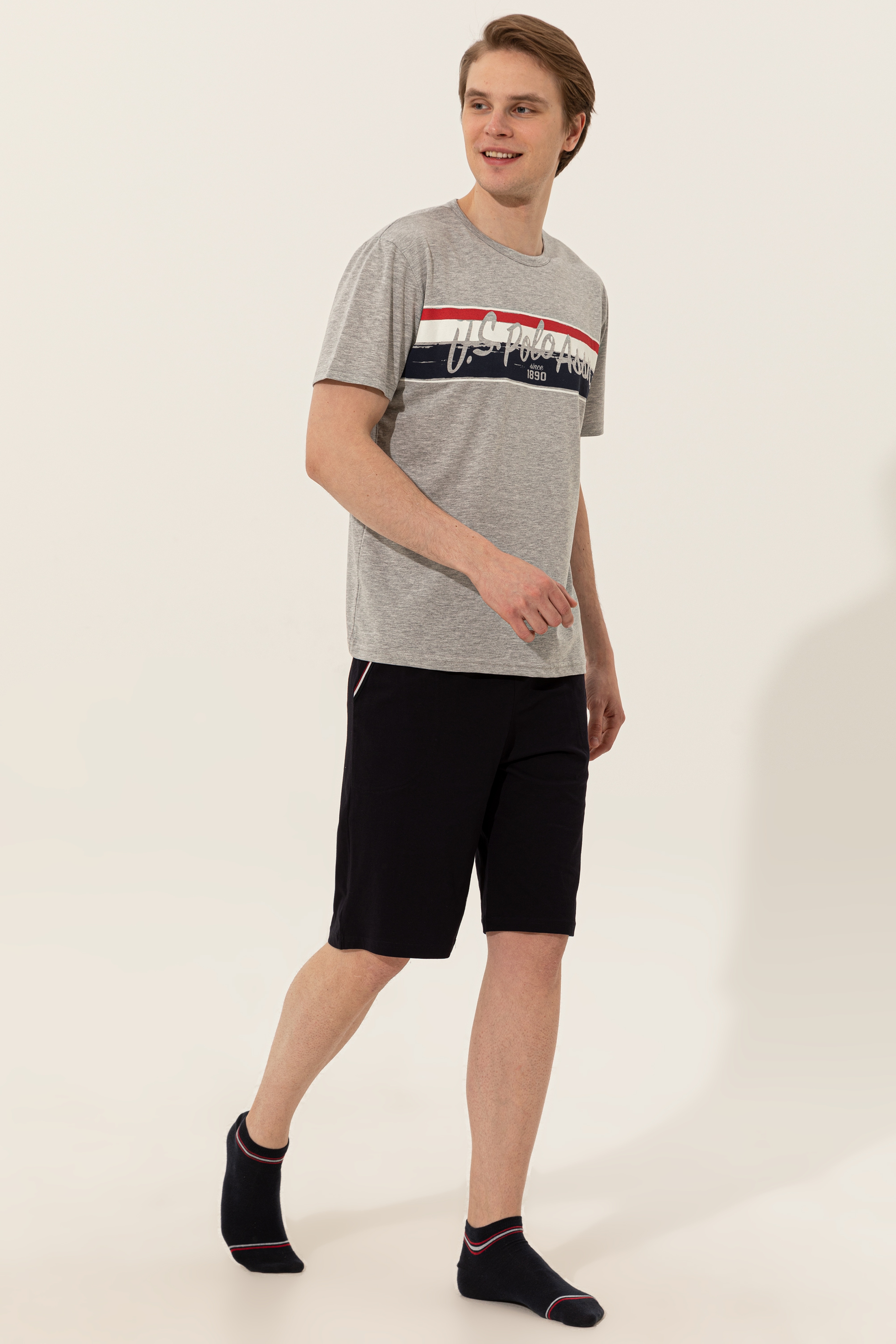Erkek Gri Melanj Pijama Takımı - Image 2