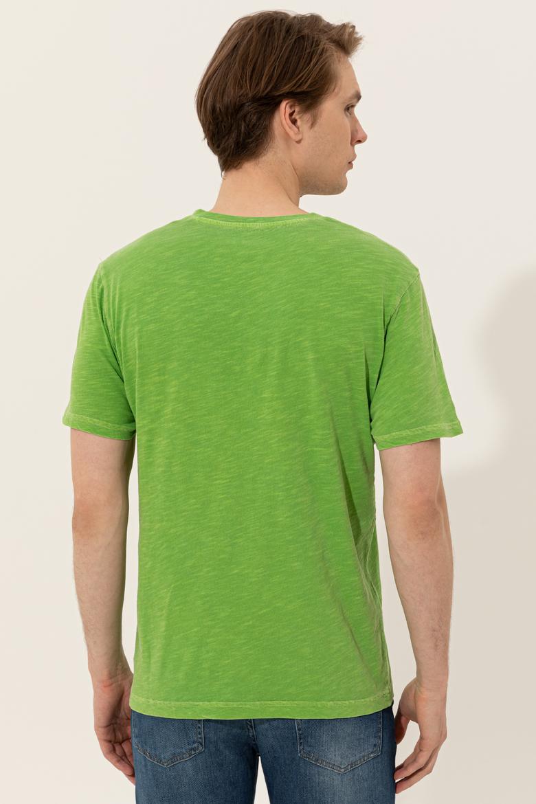 Erkek Yeşil Basic Tişört - 50246848054
