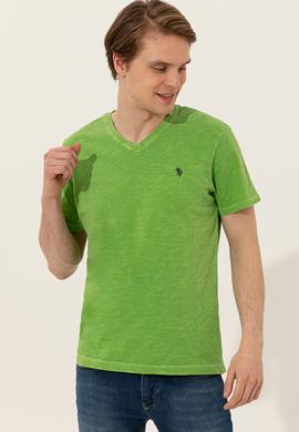 Erkek Yeşil Basic Tişört - 50246848054